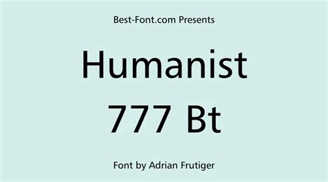 Humanist 777 BT Free Font Download (No Signup Required) .